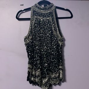 Vintage high Mexico sequence top